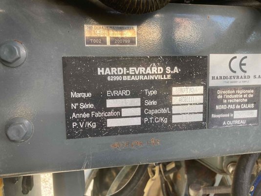Pulvérisateur automoteur Evrard VARITRACK