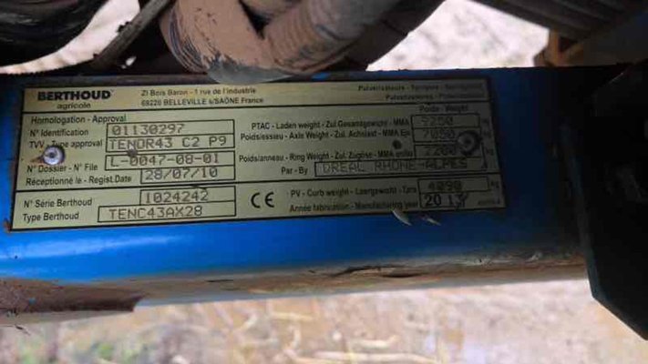 Pulvérisateur traîné Berthoud TENOR4346